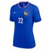 Maillot de foot France Theo Hernandez #22 Domicile vêtements Femmes Europe 2024 Manches Courtes